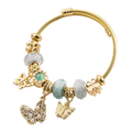 Laryne Golden Enchantment Bracelet Set - Butterfly & Pearl Charm Bangles