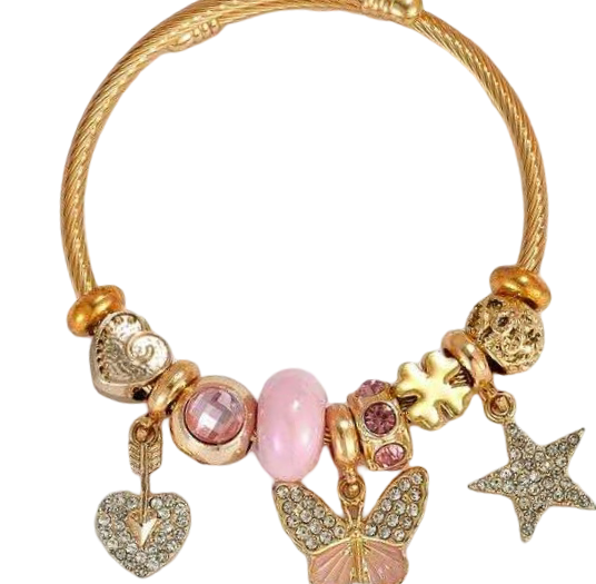 Pink Butterfly & star Bangles