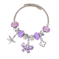 Purple Butterfly Charm Bracelet