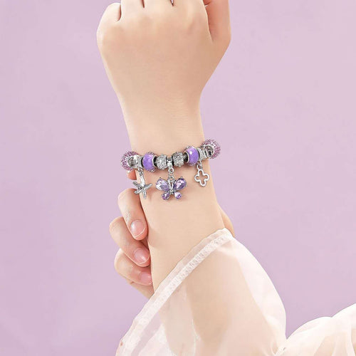 Butterfly ,Seashell & Star Purple Bracelet