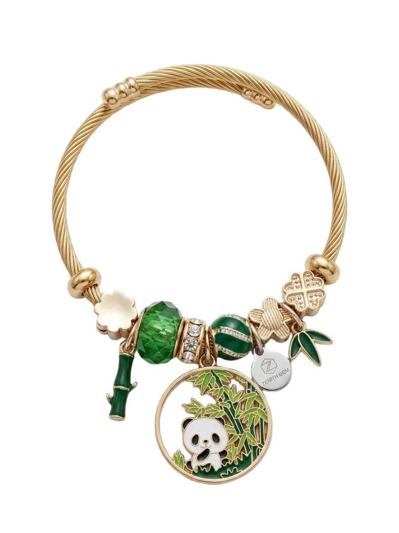 Panda & Bamboo Charm Bracelet