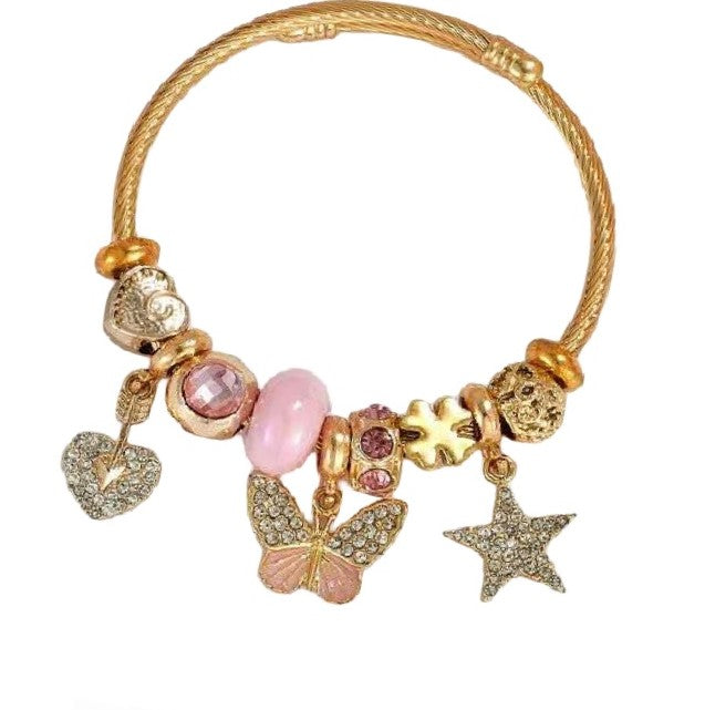 Pink Butterfly & star Bangles