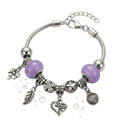 Purple Clover Charm Bracelet