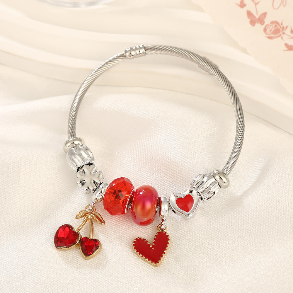 Cherry as Heart Romantic Bracelet